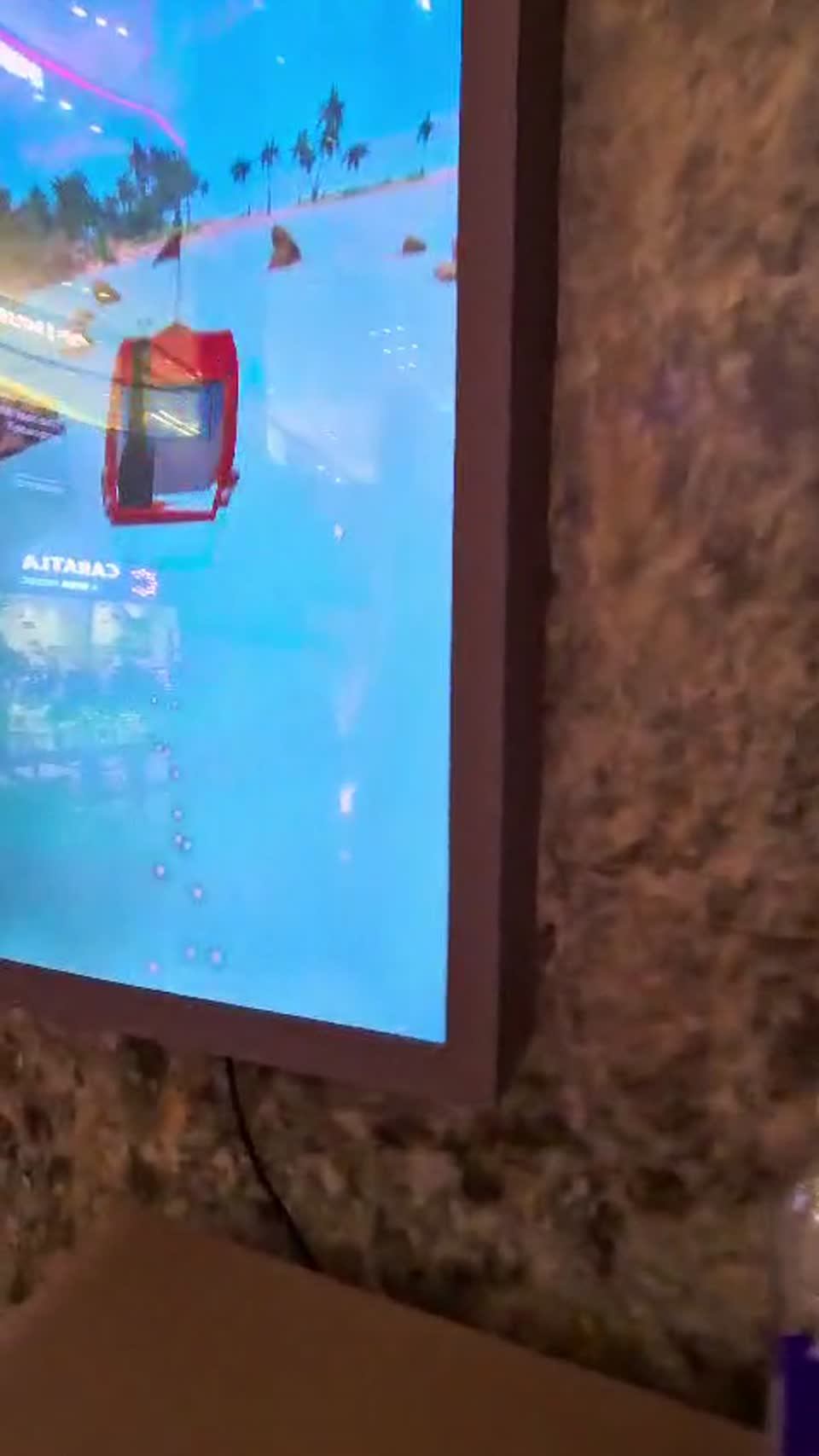 Pirate boat dual-screen installation in a shopping mall